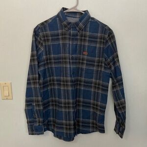 NWT Lands' End Blue and Gray Plaid Men's Shirt